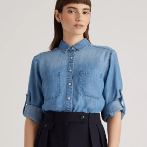 Quince Chambray Tencel Long Sleeve Shirt